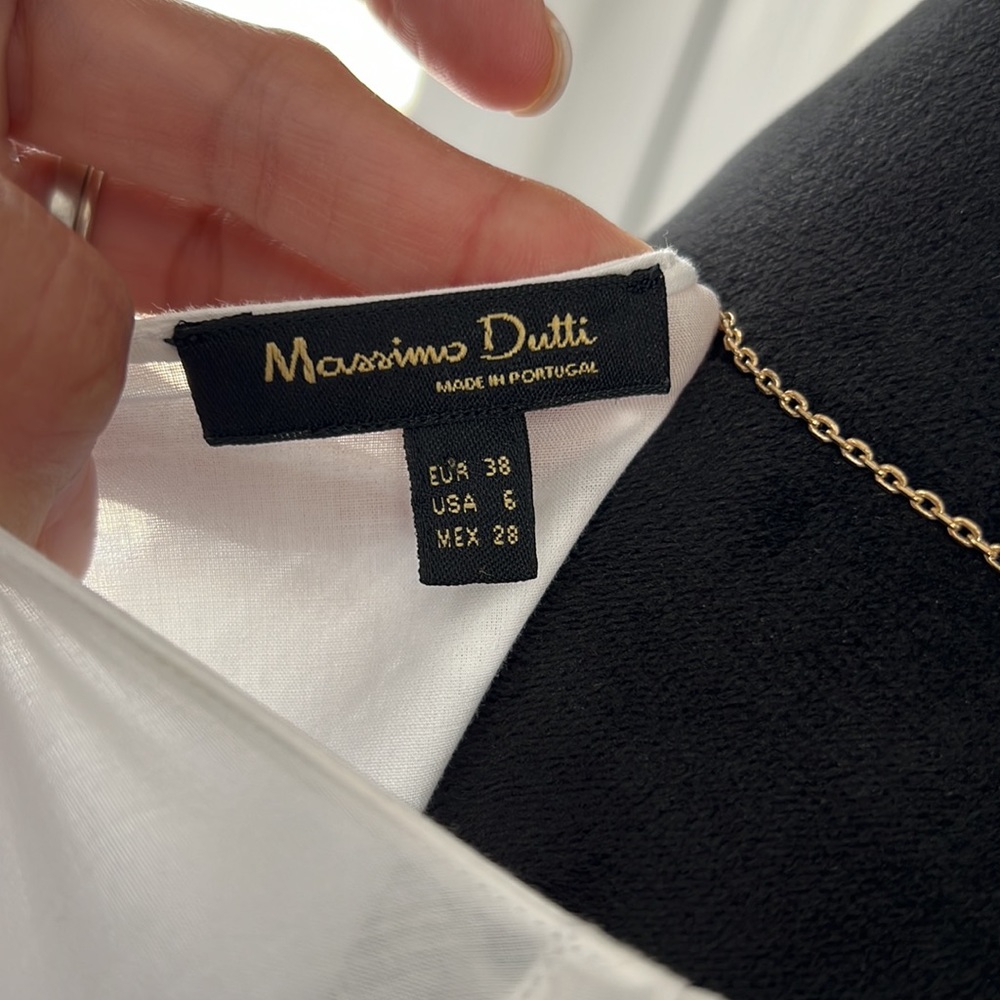 Massimo Dutti Women’s White Puff Sleeve Dress Shirt, Size 6 - Picture 7 of 9